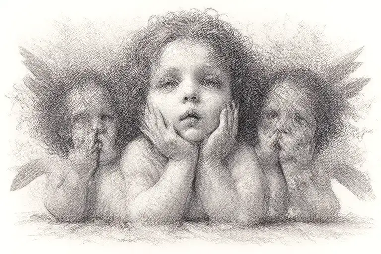 3 Cherubs Speak No Evil See No Evil Hear No Evil