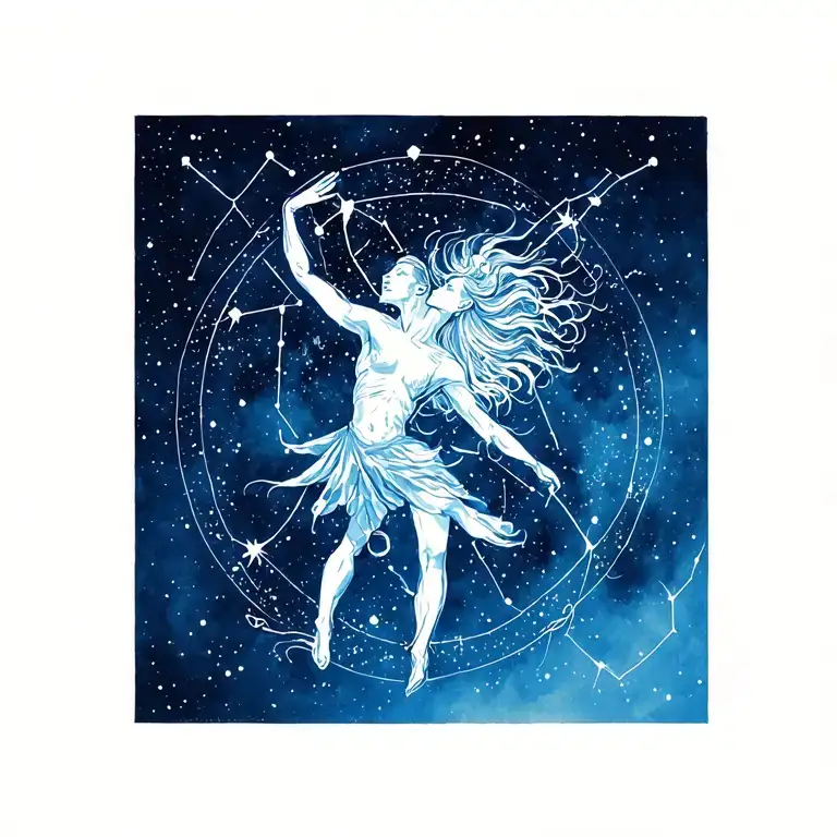 Dance And Aquarius Constellation Merging Together