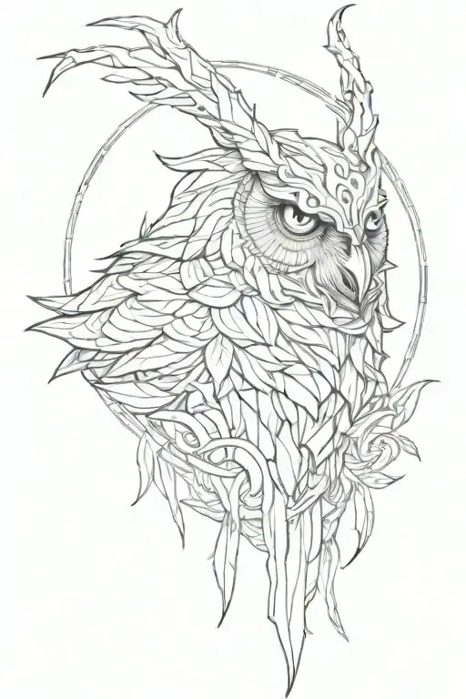 Horned Strix Pearched