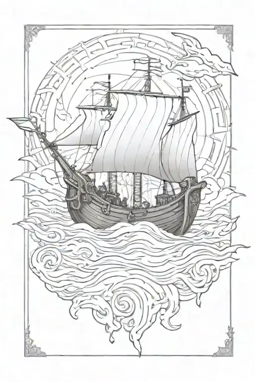 Viking Ship Sailing