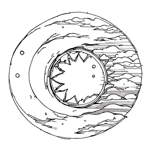 Moon And Sun Setting