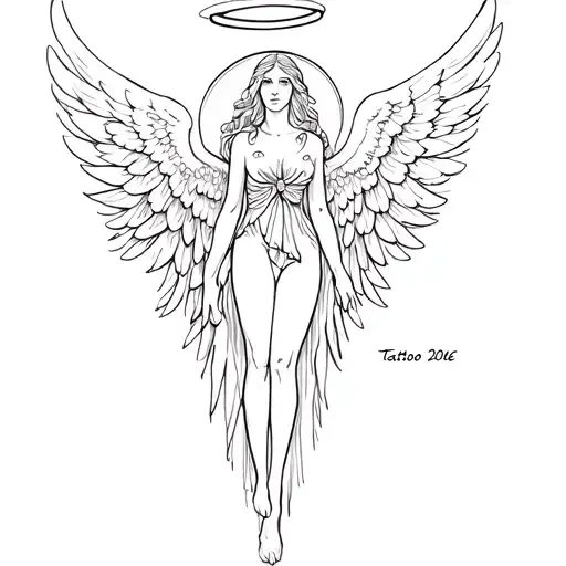 Just Angel Wings With Halo And Date