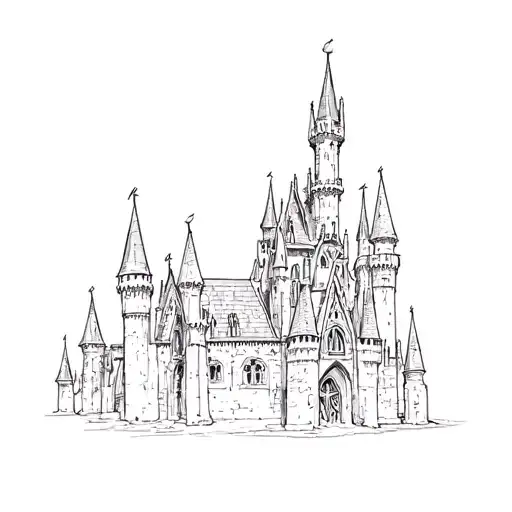 Disney Castle In Gothic Cathedral Tower Style