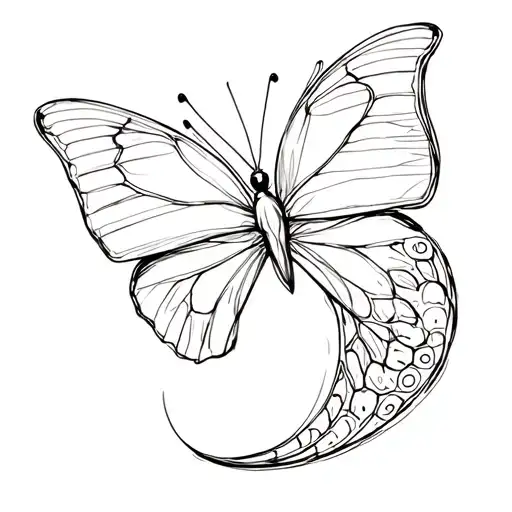 Semi Colon Butterfly Side View