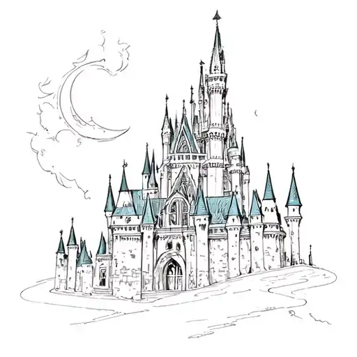 Disney Castle In Gothic Cathedral Tower Style For A Wrist Cuff