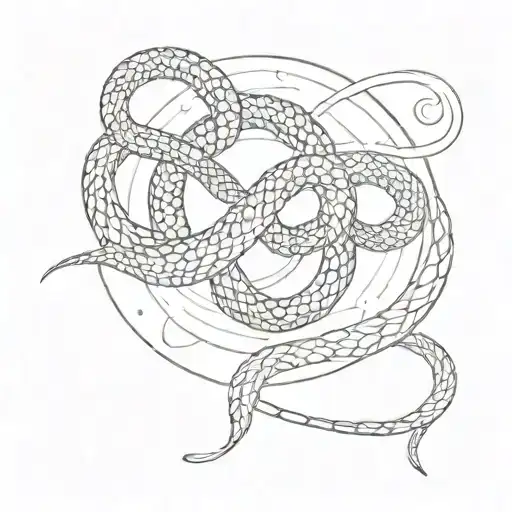 The Page Shows A Snake In A Round Pattern On A Black Background