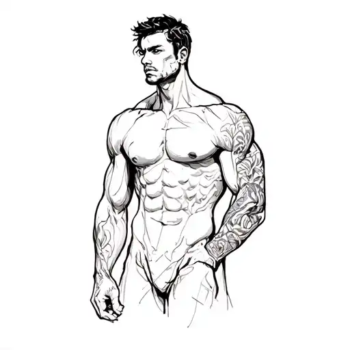 Muscle Man Looking