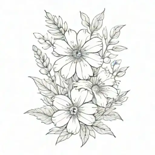 Botanical Wildflowers Floral Australian Native Fine Lines