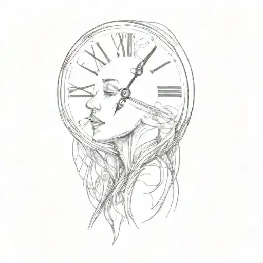 A Woman With A Clock On Her Face