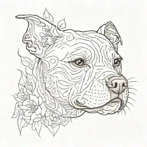 White Staffy With Brown Patches Marking