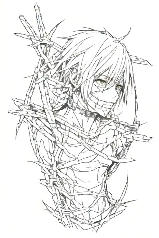 Barbed Wire And Tokyo Ghoul Anime Style