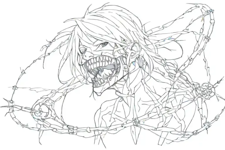 Barbed Wire And Tokyo Ghoul Anime Style