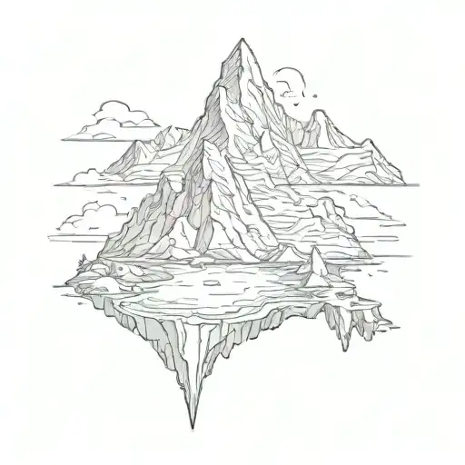 A Mountain With Ice And Water