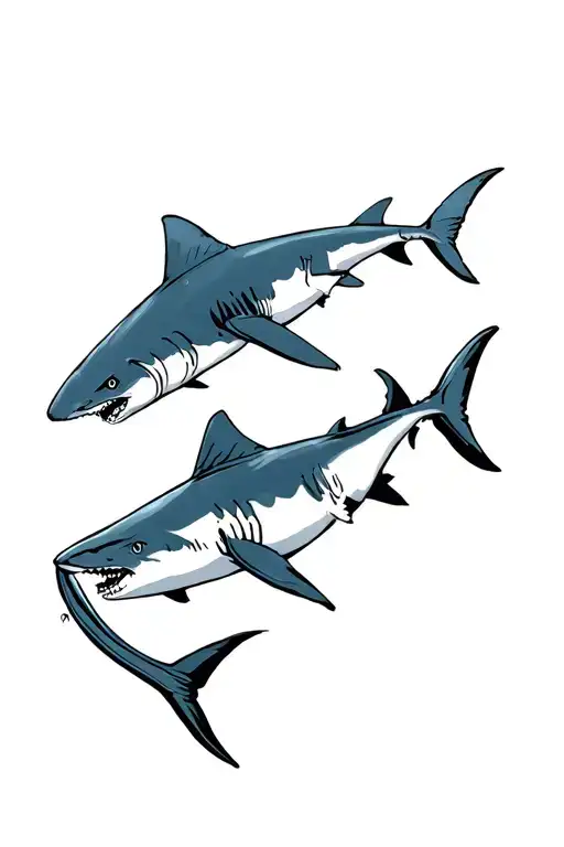 Small Sharks Side By Side And Don't Make Them Look Too Much Like Sharks
