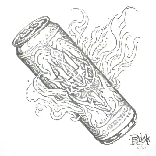 Burn Original Energy Drink Can With Flame