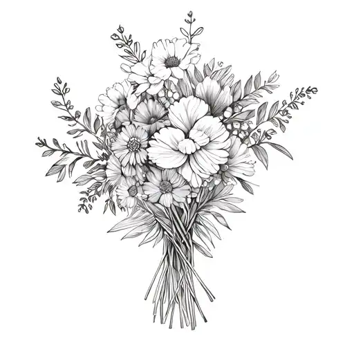 April And November Birth Flower Bouquet Wrapped