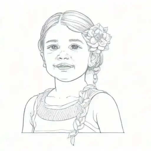 A Little Girl With A Flower In Her Hair