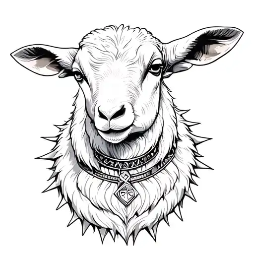 The Head Of The Lamb With A Spiked Choker