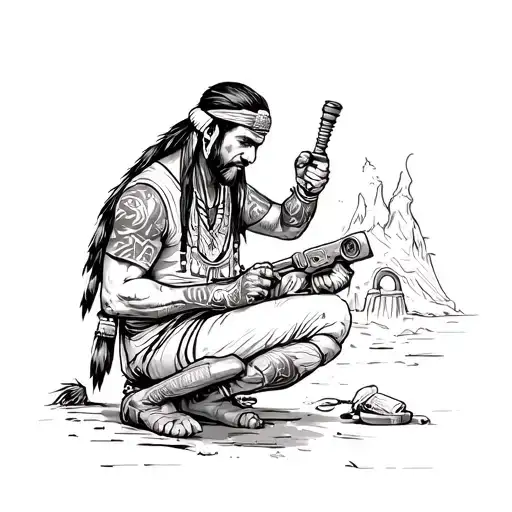 Native American Plumber Fixing