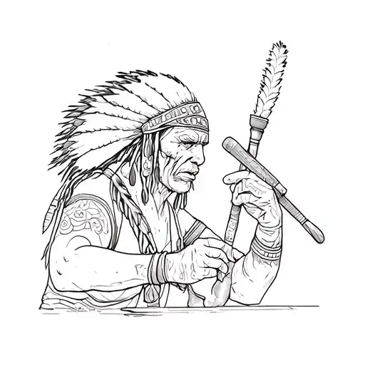 Dread Native American Plumber Fixing