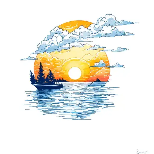 Sunset In The Background