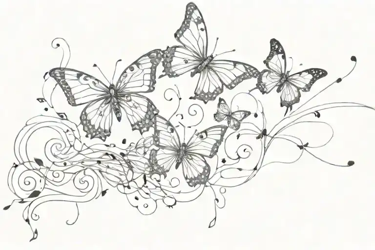Butterflies And Music Notes