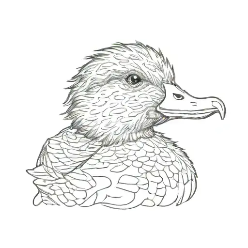 Ragged Duck Stuffed Animal With Large Head