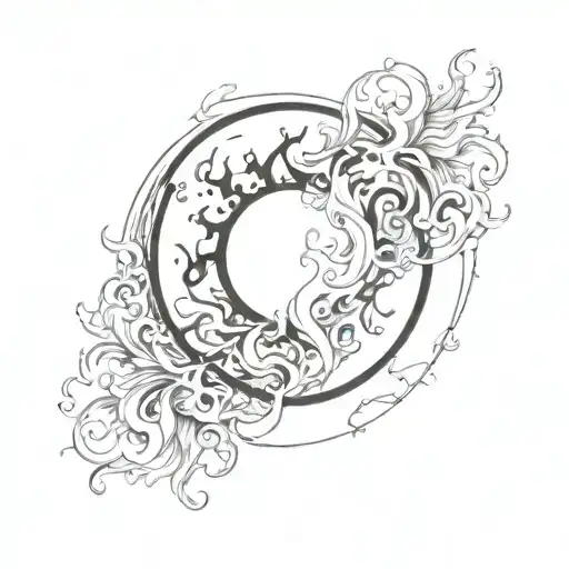 Small Flame Contained Within A Black Circle