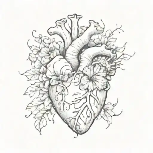 A Real Heart With Hawaiian Flowers Growing Out Of It