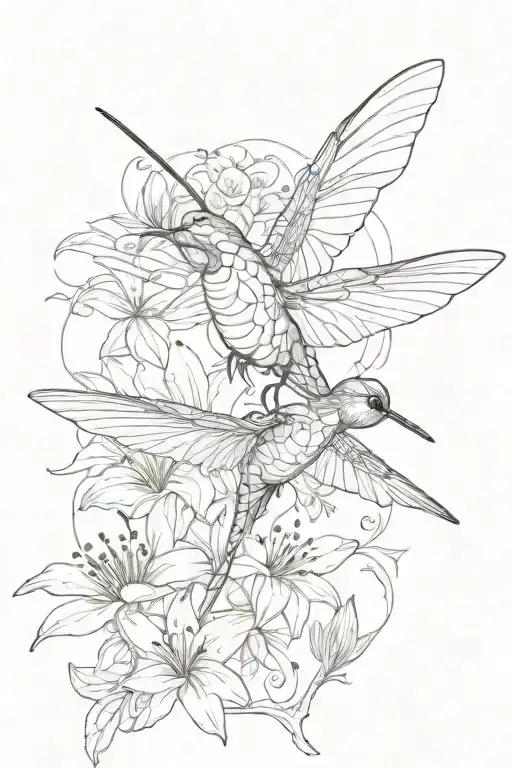Dragon Fly Hummingbird Hovering