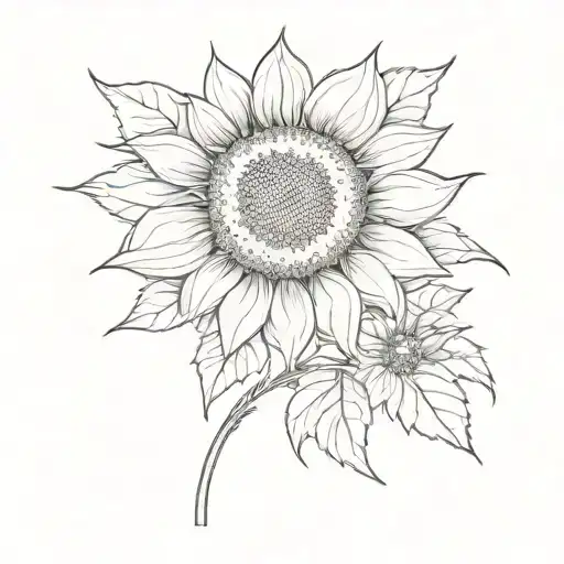 Sunflower Tattoo That Is Made With A Cat