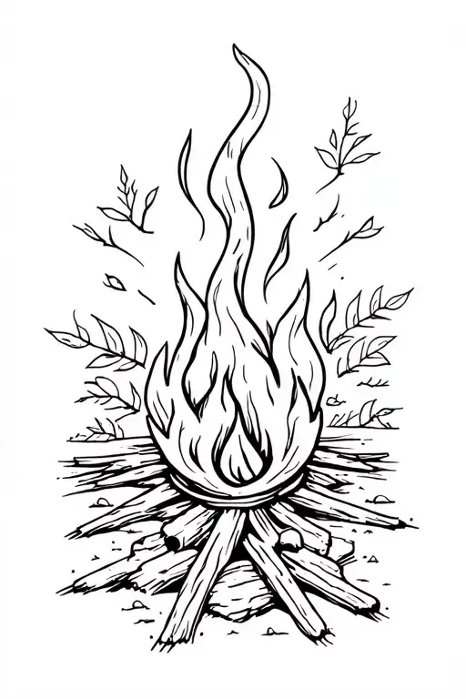 Nature Campfire Surrounded