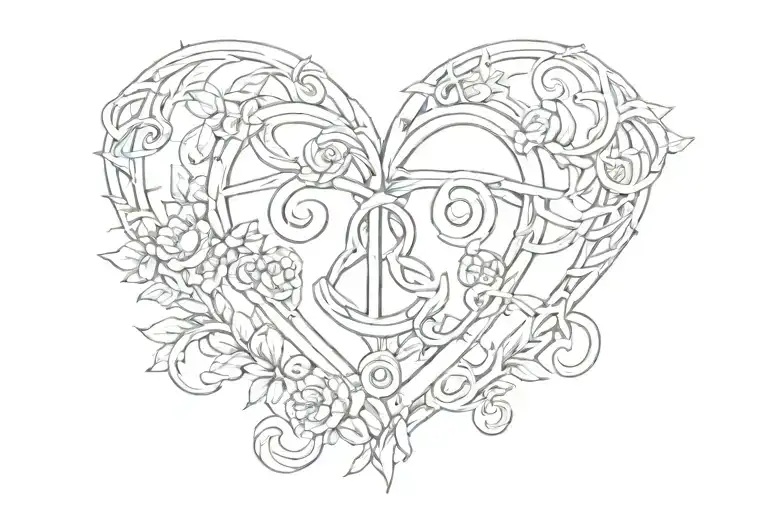 Reversed Triquetra Heart Shaped Lock