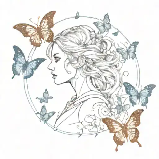 Girl Music Butterflies Flying