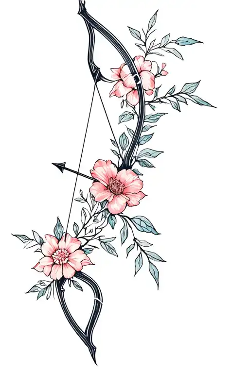Bow And Arrow Pulled Back Floral