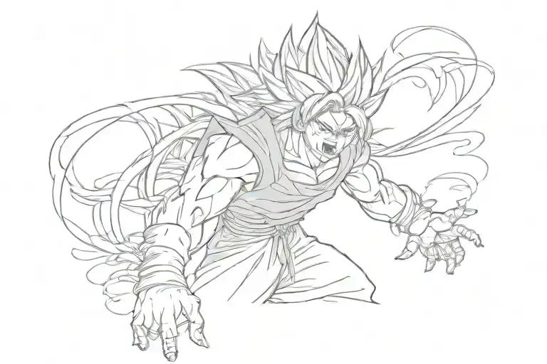 Dragon Ball Z Gangster Goku Turning Super Saiyan