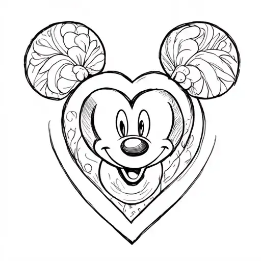 Mickey Mouse Heart Shaped
