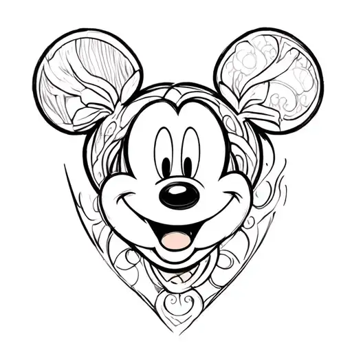 Mickey Mouse Tattoo Outline