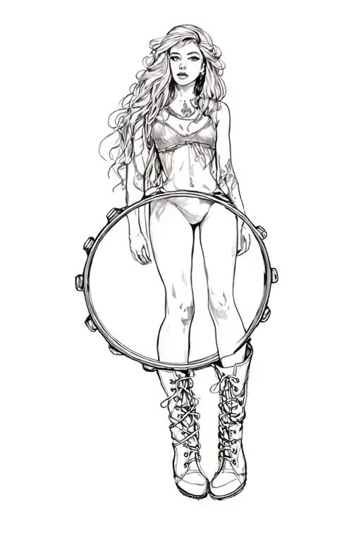 Tambourine And Knee High Boots