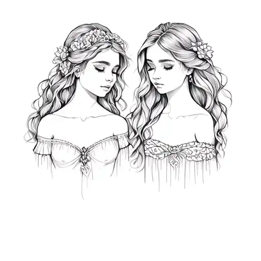 Draw Me A Tattoo That Symbolizes The Word Sisters To Remember Two Of My Best Friend Who Have Died