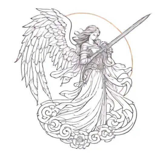Angel Holding A Sword