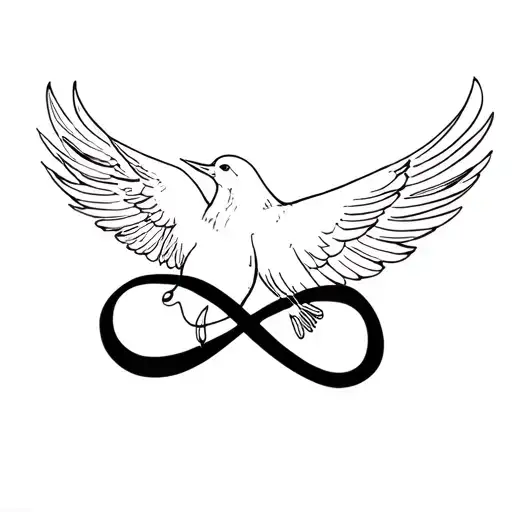 Dove Name Tattoo With Infinity Sign