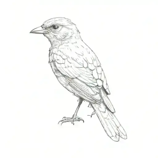 Kentucky Bluebird Sitting On Branch