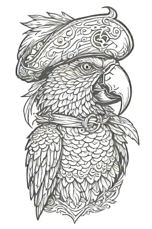 Parrot With Pirate Hat And Eye Patch