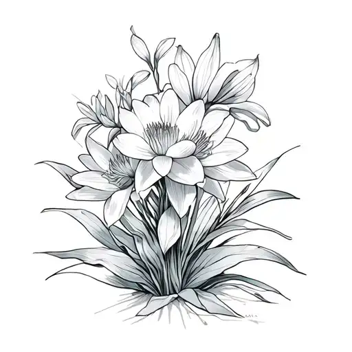 Water Lily And Ghost Orchid Flower Bouquet