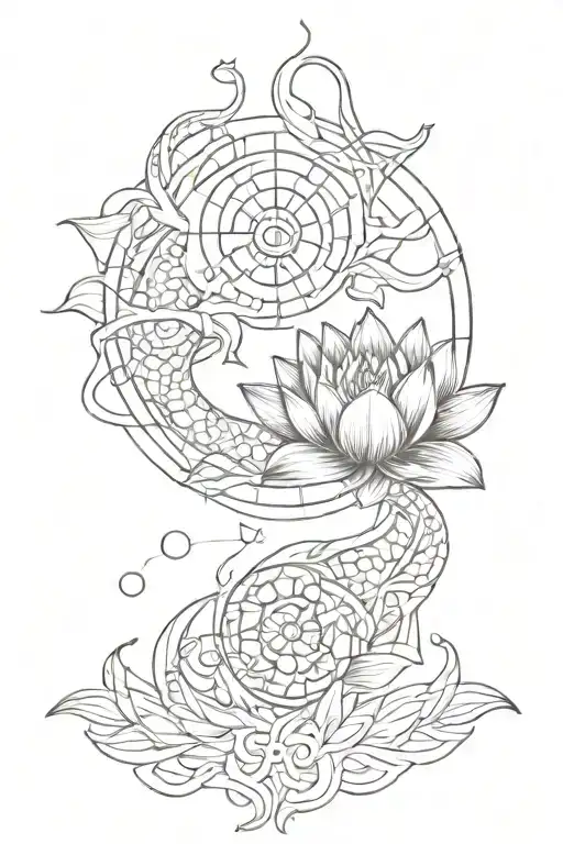 Endless Knot Unalome Lotus Sun And Moon Koi Fish