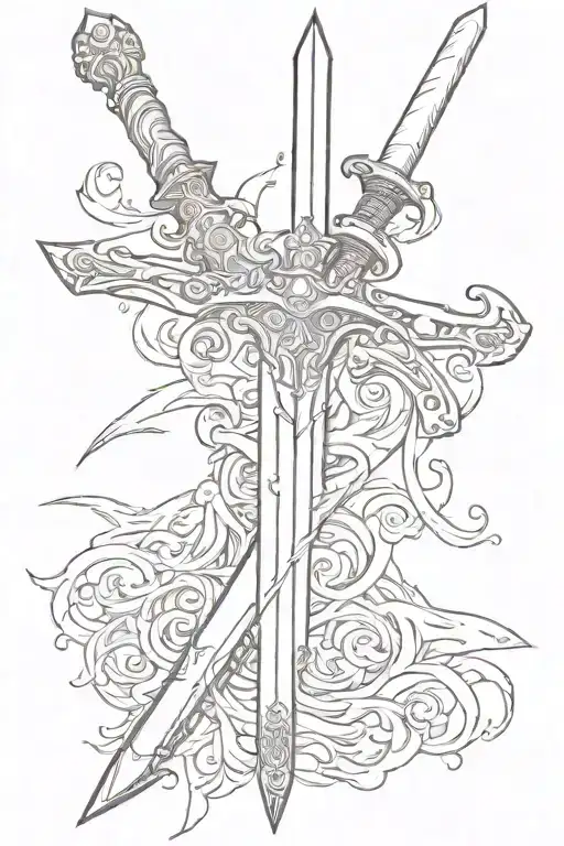 Damaged Sword Piercing A Scroll