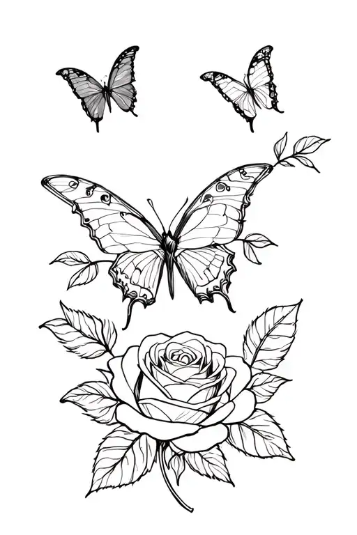 Roses With Butterfly