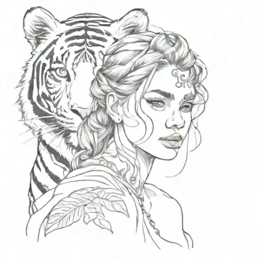 Woman And Tiger