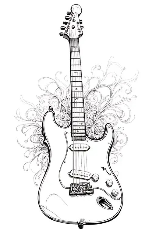 Stilized Fender Stratocaster Fused Witha Violin Key